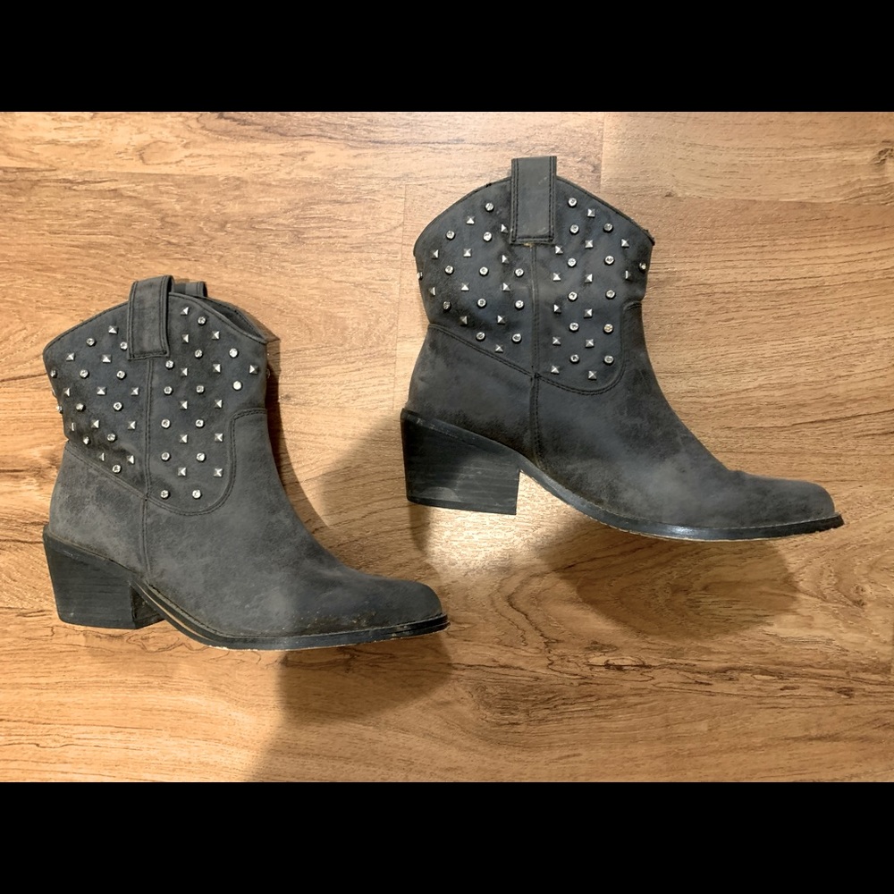 Black studded cowboy boots